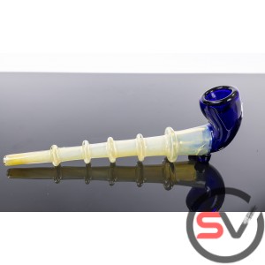 RIBBED BLUE BOWL SHERLOCK PIPE 9inch